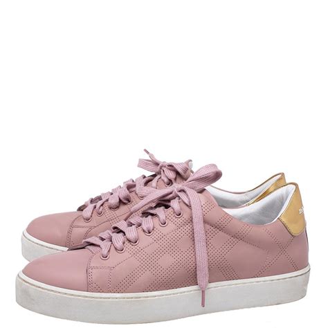 burberry westford sneaker neon pink 36.5|Burberry Westford Perforated Check Low.